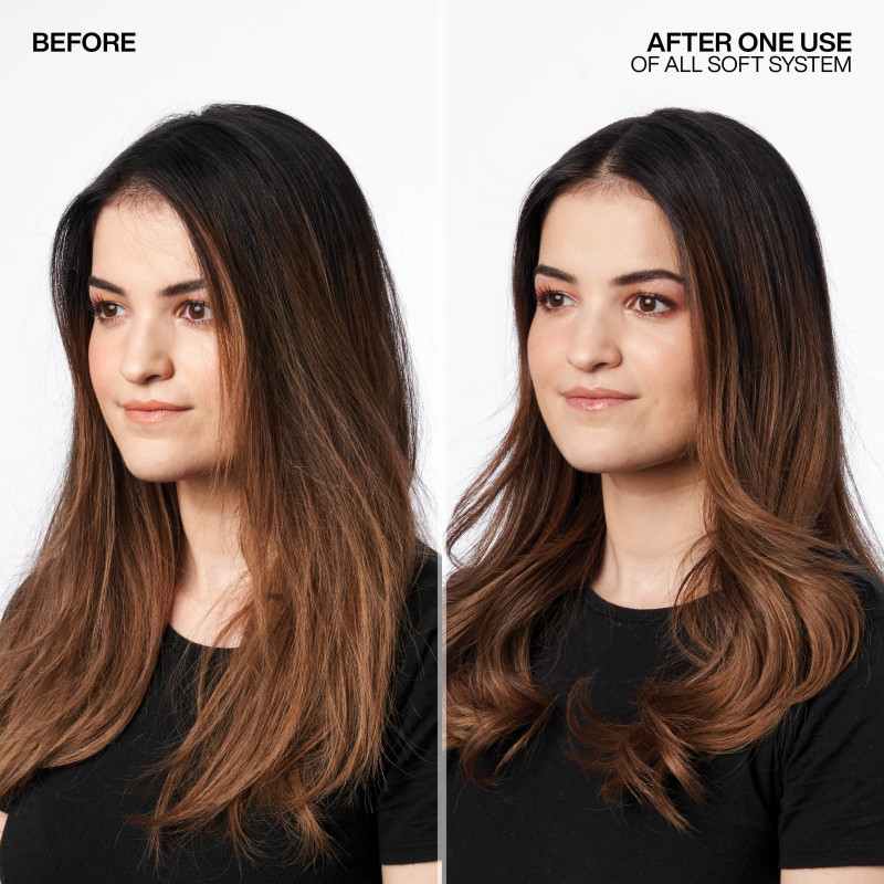 Redken All Soft Conditioner for Dry Hair before &amp; after